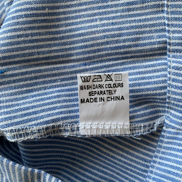 Sucrefas Blue Pinstripe Button front skater dress - Picture 8 of 10